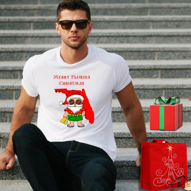 Merry Florida Christmas! Tropical Santa Cool Vibe  T-Shirt (Creator Uploaded)