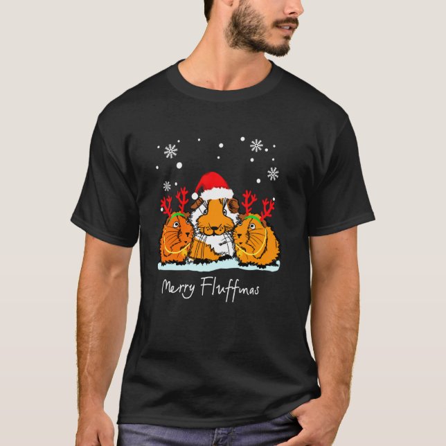 Merry Fluffmas Cavy Clothes Stuff Christmas  Guine T-Shirt (Front)
