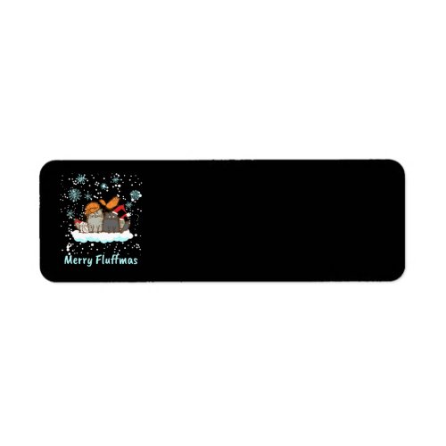 Merry Fluffmas Christmas Cat Christmas Present Label