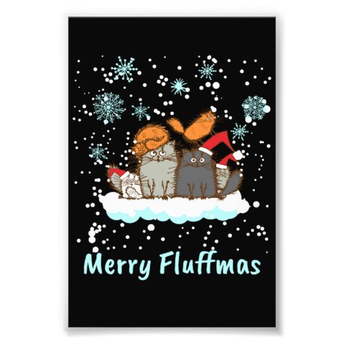 Merry Fluffmas Christmas Cat Christmas Present Photo Print