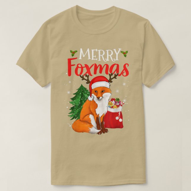 Merry Fomas Fo Christmas Tree Funny Animal Lovers  T-Shirt (Design Front)