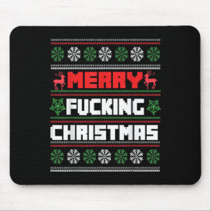 Merry Foring Christmas Funny Raunchy Curse Word Ho Mouse Pad