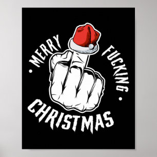 Merry Foring Christmas Inappropriate Men Adult Fun Poster