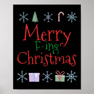 Merry Foring (f-ing) Christmas Funny Sarcastic Quo Poster
