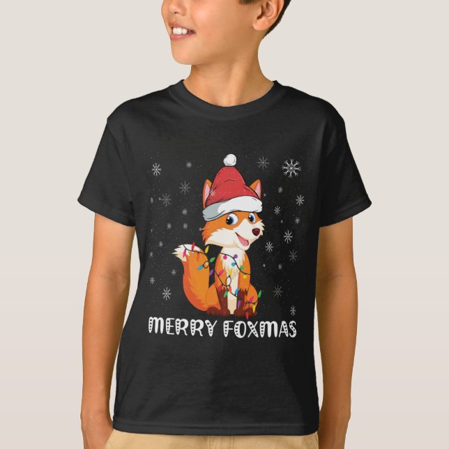 Merry Foxmas Funny Christmas Fox Lovers Fox Owner  T-Shirt (Front)