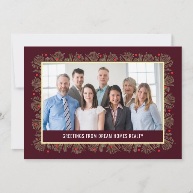 Merry Frame Business Holiday Photo Card (Front)