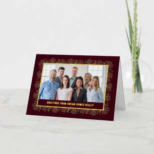Merry Frame FOIL Business Holiday Greeting Card