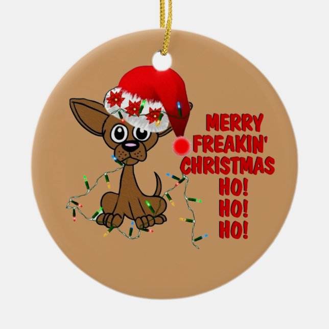 Merry Freakin' Christmas Brother Ceramic Ornament (Front)