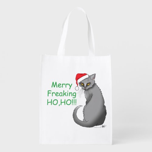 Merry Freaking Ho Ho Reusable Grocery Bag