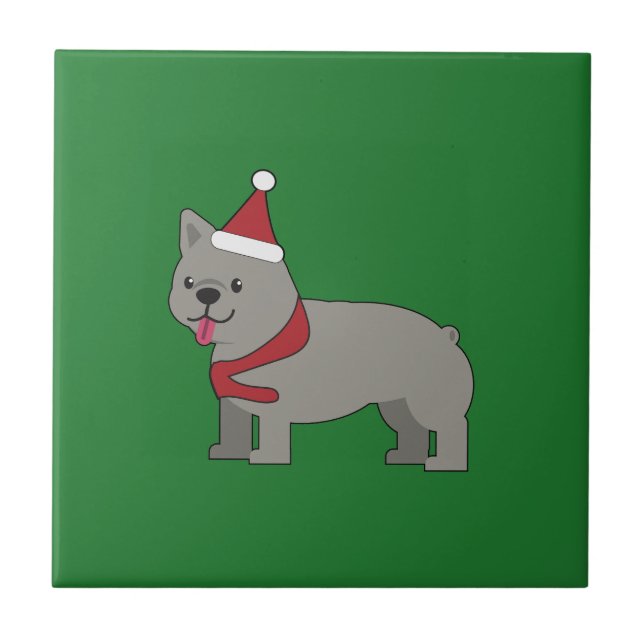 Merry Frenchie Ceramic Tile (Front)