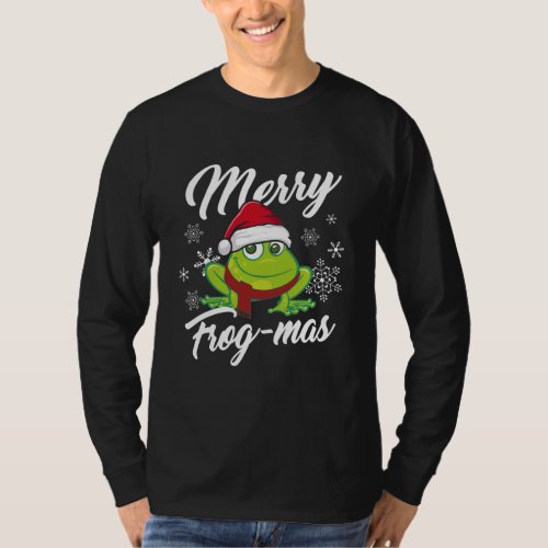 Merry Frog Mas Frog Decoration Funny Frog Lover T_Shirt