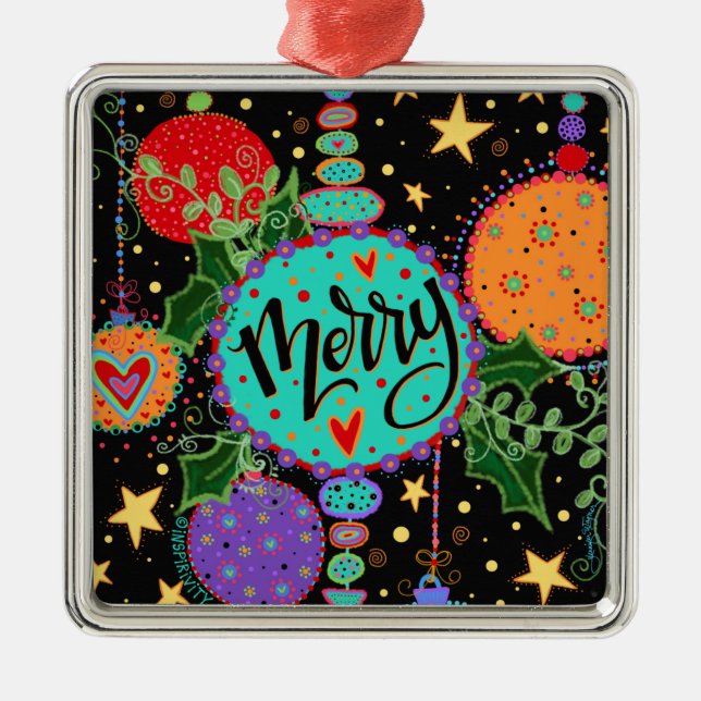 Merry Fun Whimsical Ornament Christmas (Front)