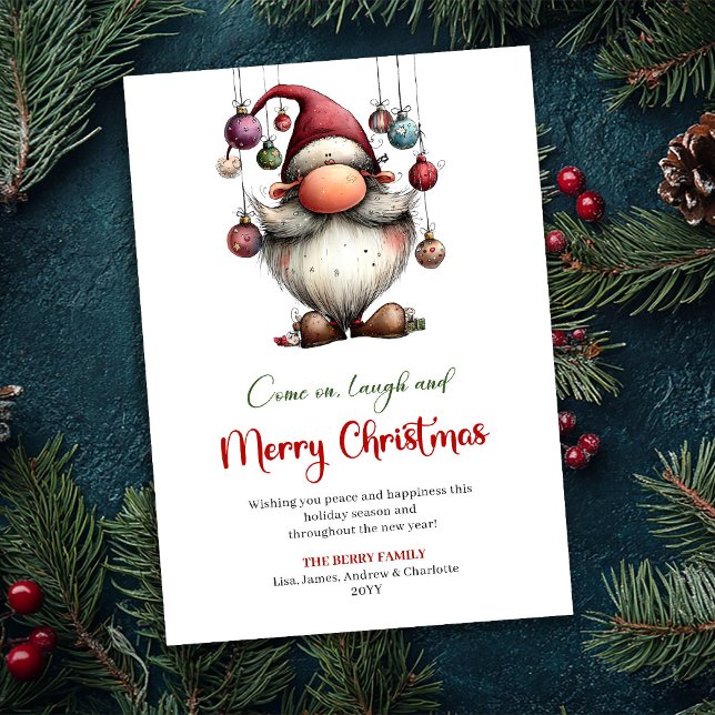 Merry Funny Santa Watercolor Christmas Greeting Holiday Card (Merry Funny Santa Watercolor Christmas Greeting)