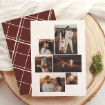 Merry | Gallery Wall 6 Photo Collage Christmas Foil Holiday Card<br><div class="desc">Give your Christmas cards a sparkle with real gold, silver, or rose gold foil! Show off your favorite family moments with this stylish Christmas photo foil card featuring a trendy gallery wall layout. With six photo slots in various sizes, you can mix portraits, landscapes, and square shots of cozy family...</div>