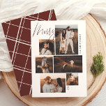 Merry | Gallery Wall 6 Photo Collage Christmas Holiday Card<br><div class="desc">Show off your favorite family moments with this stylish Christmas photo card featuring a trendy gallery wall layout. With six photo slots in various sizes, you can mix portraits, landscapes, and square shots of cozy family scenes, holiday fun, or festive selfies. “Merry” is written in red script at the top...</div>