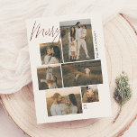 Merry | Gallery Wall 6 Photo Collage Christmas Holiday Card<br><div class="desc">Show off your favorite family moments with this stylish Christmas photo card featuring a trendy gallery wall layout. With six photo slots in various sizes, you can mix portraits, landscapes, and square shots of cozy family scenes, holiday fun, or festive selfies. “Merry” is written in red script at the top...</div>