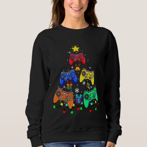 Merry Gamemus Game Controller Tree Christmas Gamer Sweatshirt