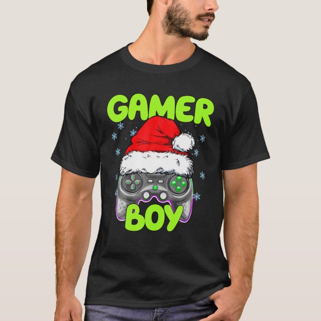 Merry Gamemus Xmas Gamer Boy Christmas Gaming Paja T-Shirt (Front)