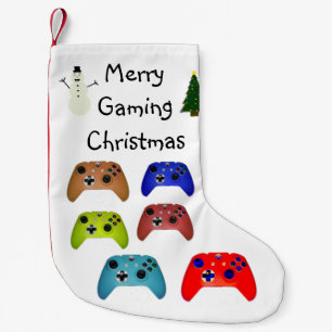 Merry Gaming Christmas Bold Colorful Small Christmas Stocking