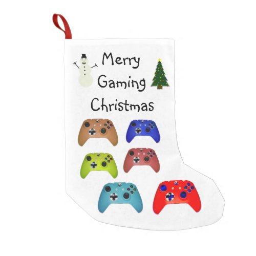 Merry Gaming Christmas Bold Colorful Small Christmas Stocking