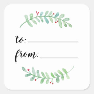 Merry Garland Holiday to from gift exchange Square Sticker