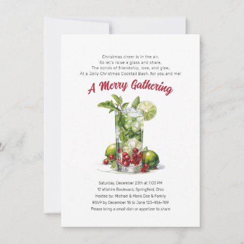 Merry Gathering Cocktails Invitation