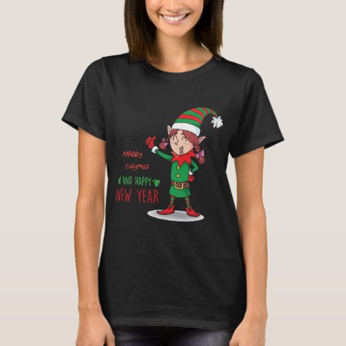 Merry Gaymas Girl Elf T_Shirt