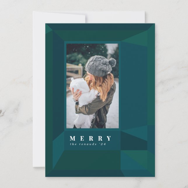 merry gemstone jewel holiday card (Front)