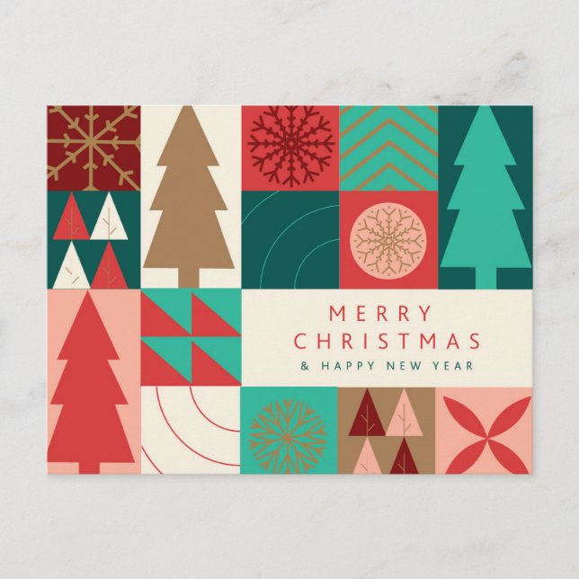 Merry Geometric Christmas - Modern Holiday (Front)