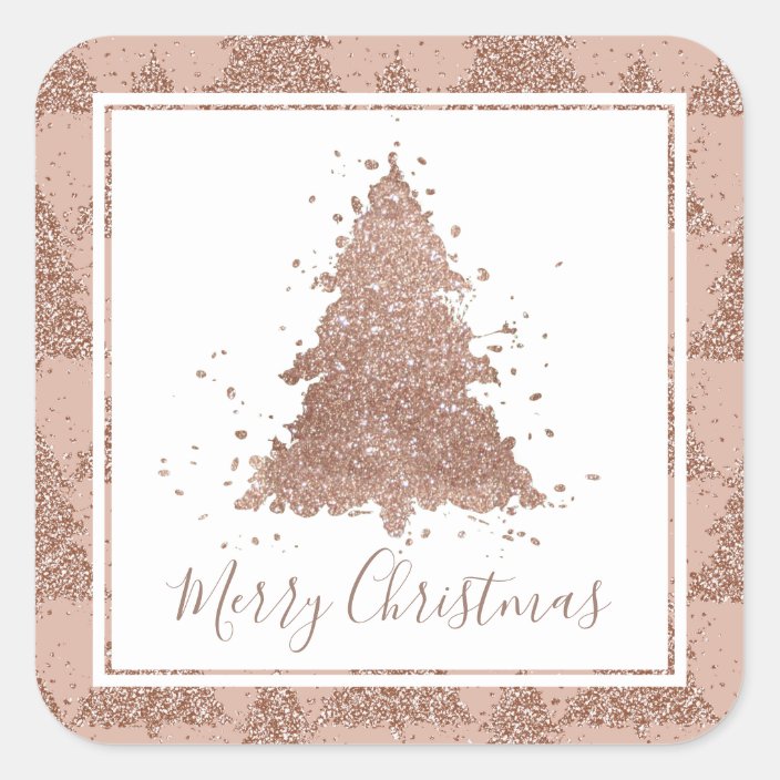 Square Shaped Pattern Rose Gold Foil Garland Christmas Decoration
