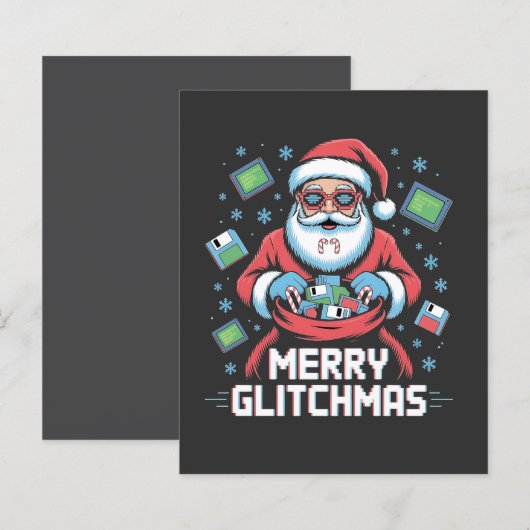 Merry Glitchmas Coding Programmer Santa Christmas (Front/Back)
