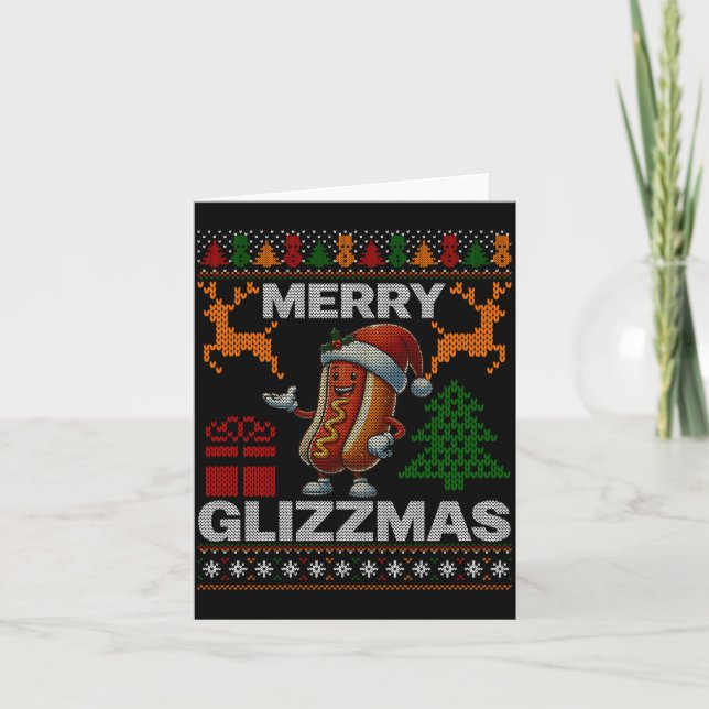 Merry Glizzmas -christmas Glizy Matching Family Ug Card (Front)