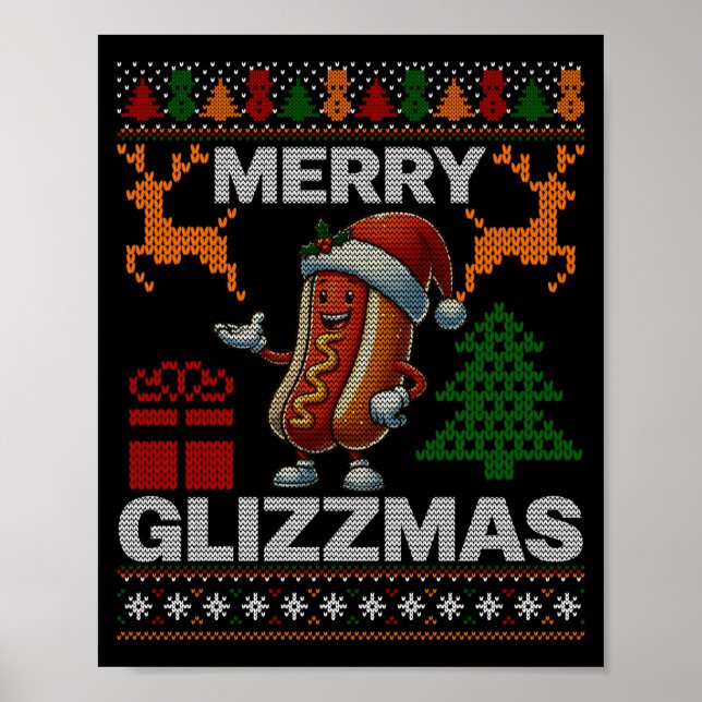 Merry Glizzmas -christmas Glizy Matching Family Ug Poster (Front)