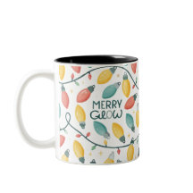 Merry Glow Christmas Light Bulbs Pattern Mug