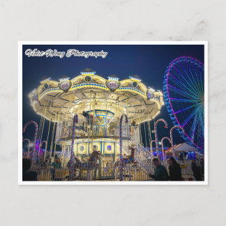 Merry Go Around in Winter wonderland Postcard