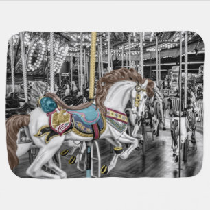 Merry Go Round Carousel Baby Blanket
