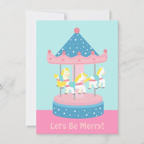 Merry Go Round Carousel Birthday Party Invitation