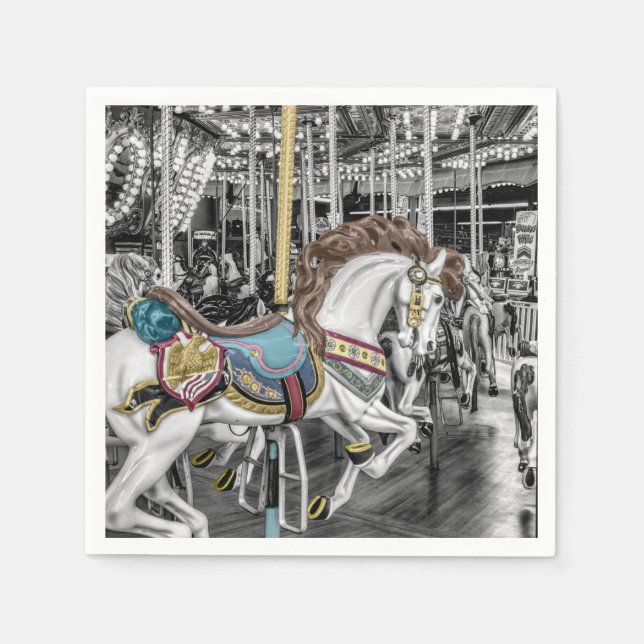 Merry Go Round Carousel Napkins (Front)