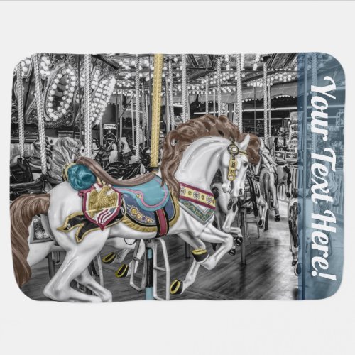 Merry Go Round Carousel Photography Baby Blanket