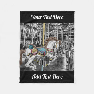 Merry Go Round Carousel Photography Fleece Blanket