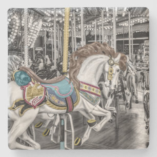 Merry Go Round Carousel Photography Stone Coaster