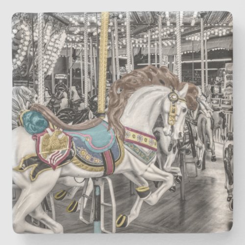 Merry Go Round Carousel Photography Stone Coaster