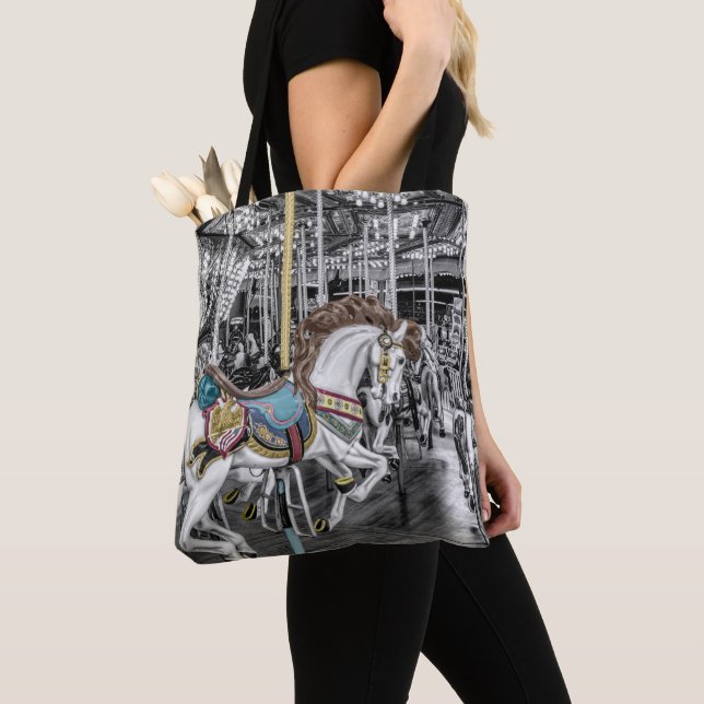 Merry Go Round Carousel Photography Tote Bag (Close Up)
