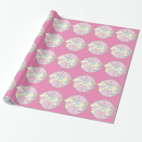 Merry_Go_Round Carousel Pony in Pink Wrapping Paper