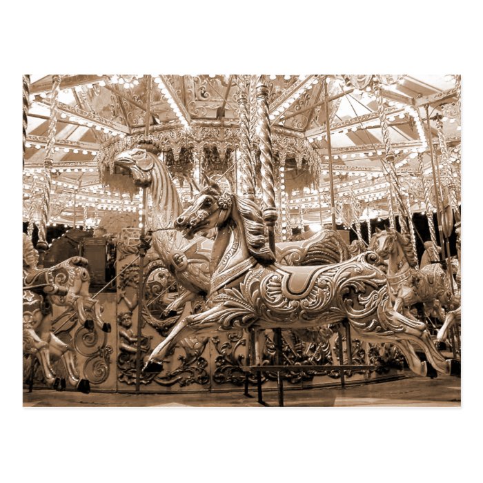 Merry go round / Carousel   Sepia Postcards