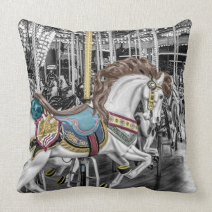 Merry Go Round Carousel Throw Pillow
