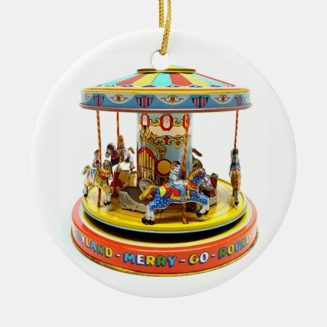 Merry-Go-Round Ceramic Ornament (Front)