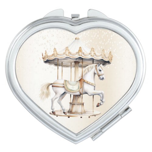 Merry Go Round Circus Carnival Beautiful Cute Compact Mirror