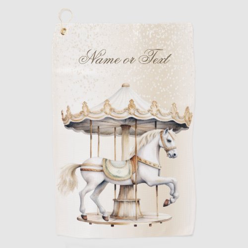 Merry Go Round Circus Carnival Beautiful Cute Golf Towel