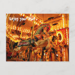 Merry Go Round Holiday Postcard at Zazzle